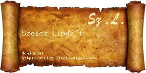 Szeicz Lipót névjegykártya